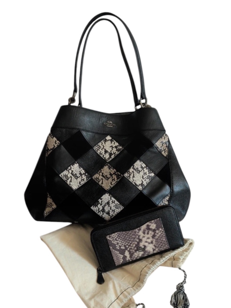 Coach Lexy Patchwork Shoulder Bag W/ Wallet